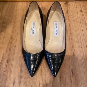 Jimmy Choo Snakeskin Kitten Heels